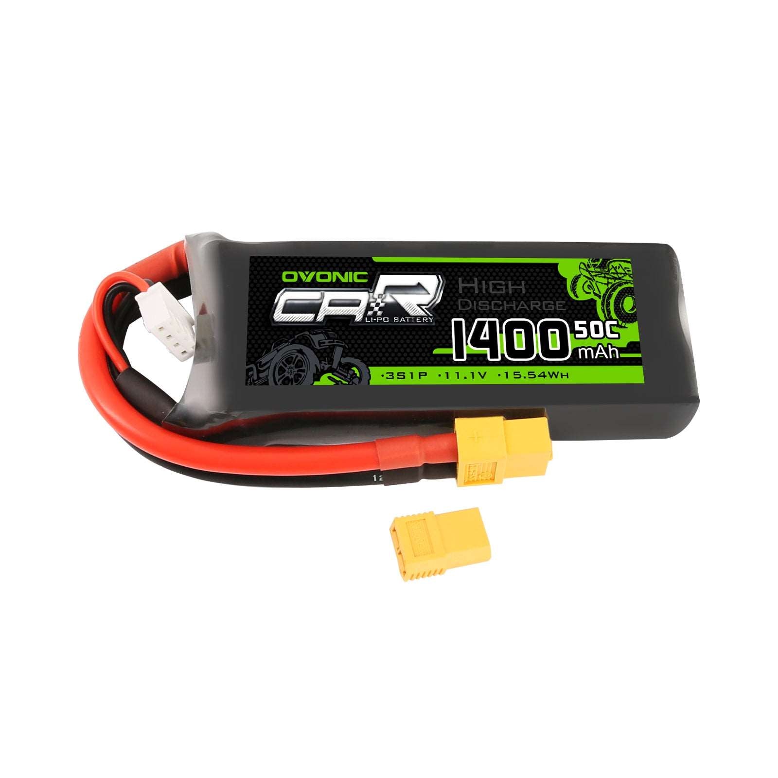 OVONIC Batterie LiPo 3S 11.1V 6400mAh 60C EC5 – Puissance & Autonomie Pour RC Car, Boat, Truggy 1/8 & 1/10 !