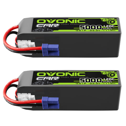 Ovonic 5000mah 6S 22.2V 120C Lipo Battery Pack with EC5 Plug for RC Car RC Truck Airplane Helicopter Boat Car Racing RC Hobby