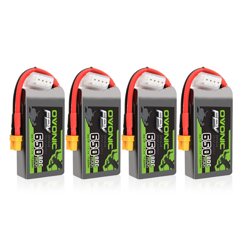 Ovonic 650mAh 3S 11.1V 80C LiPo Battery with XT30 Plug for Small FPV 4pcs or 1pcs