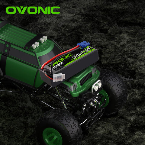 2 × OVONIC 3S Lipo Battery 5200mAh 120C 11.1V RC Lipo Battery with EC5 Plug for 1/10 1/8  RC Vehicles Car RC Truck