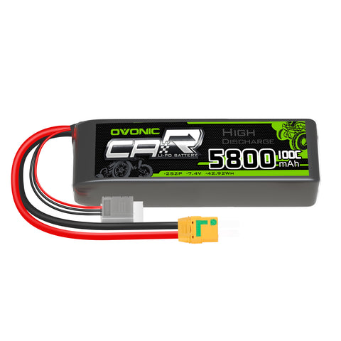 Ovonic 100C 7.4V 2S2P 5800mAh LiPo Battery for No Prep Quad Core - XT90 Anti-Spark Plug