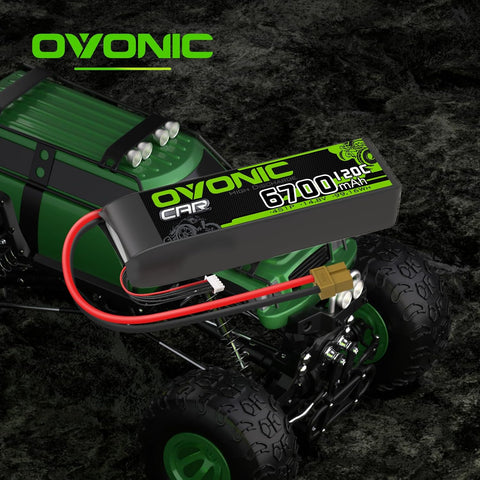 2 × OVONIC 4S Lipo Battery 6700mAh 120C 14.8V RC Lipo Battery with XT60 Plug for RC Vehicles RC Truck