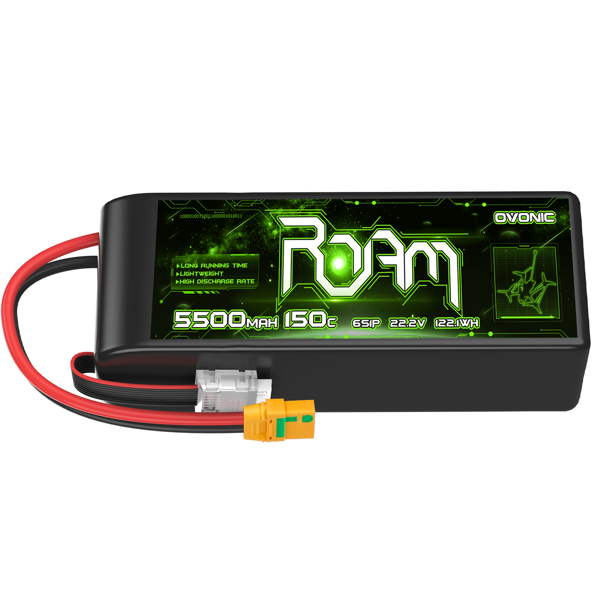 Ovonic Roam Series 6S Lipo Battery 5200mAh 6S1P 150C 22.2V Long Range Lipo Battery with XT90-S Anti Spark Plug for 7-10 inch Long Range Drone 6S HD Cinelifter Multirotor X-Class