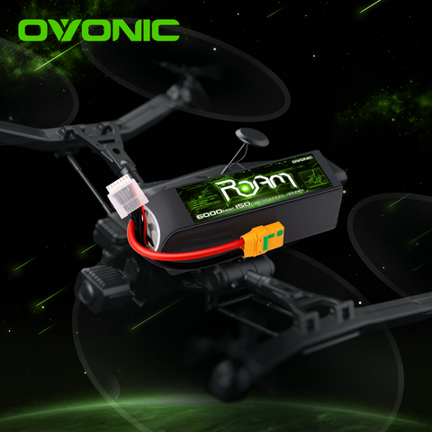 Ovonic Roam Series 6S Lipo Battery 6000mAh 6S1P 150C 22.2V Long Range Lipo Battery with XT90-S Anti Spark Plug for 7-10 inch Cinelifter Multirotor X-Class Long Range FPV Drone