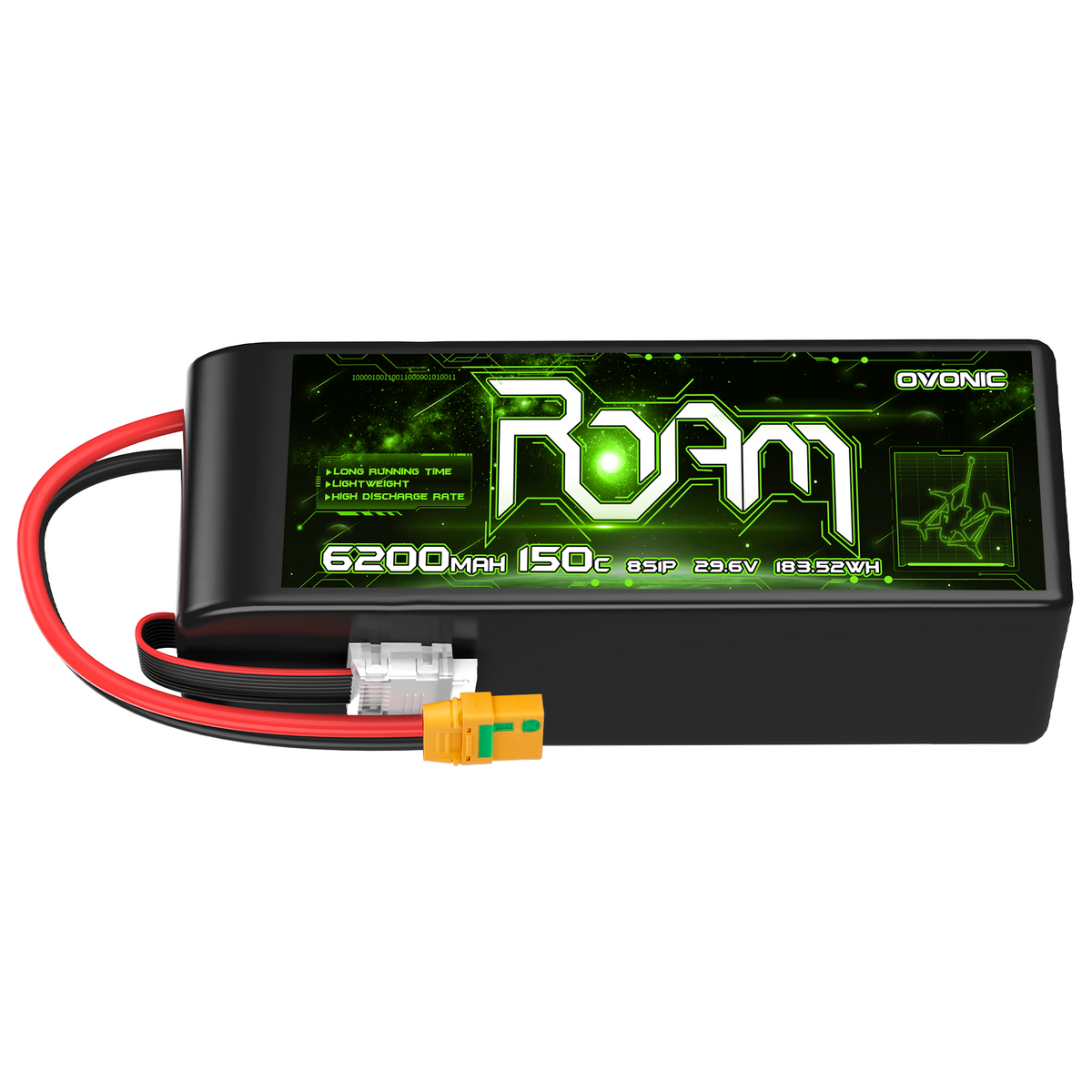 Ovonic Roam Series 8S Lipo Battery 5200mAh 8S1P 150C 29.6V Long Range Lipo Battery with XT90 Anti Spark Plug for 8S Cinelifte Long Range Multirotor X-Class