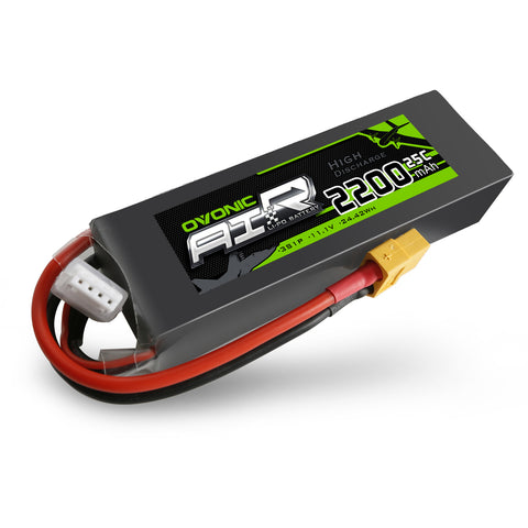 Ovonic 2200mAh 25C 3S1P 11.1V Lipo Battery with XT60 for Freewing Dynam Flamethrowers