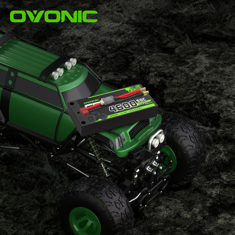 OVONIC 7.4V 4600mAh 2S2P 50C Hardcase Shorty Lipo Battery 29# with Deans for RC Car 1/8 & 1/10 Buggy &Truggy