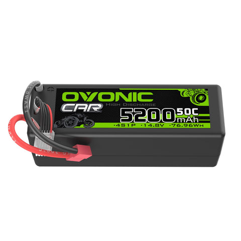 OVONIC 4S 14.8V 5200mAh 50C Hardcase Lipo Battery with T Plug