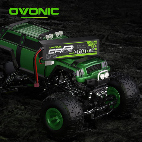 OVONIC 2S Lipo Battery 8000mAh 2S1P 50C 7.4V RC Lipo Battery HardCase with Deans T Plug  for Losi 1/8 Scale Racing RC Car Vehicles Truck Buggy