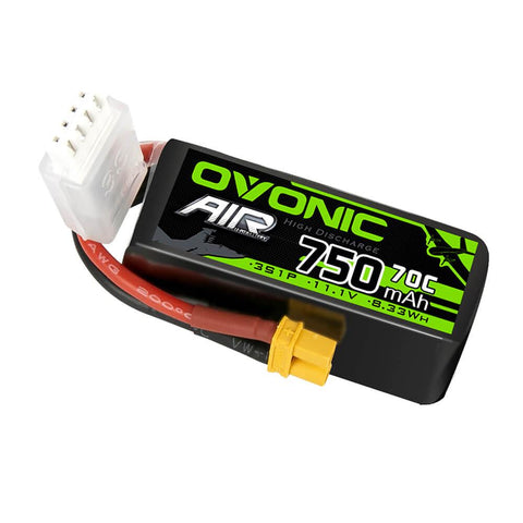 2×Ovonic 70C 3S 750mAh 11.1V LiPo Battery for RC aircraft