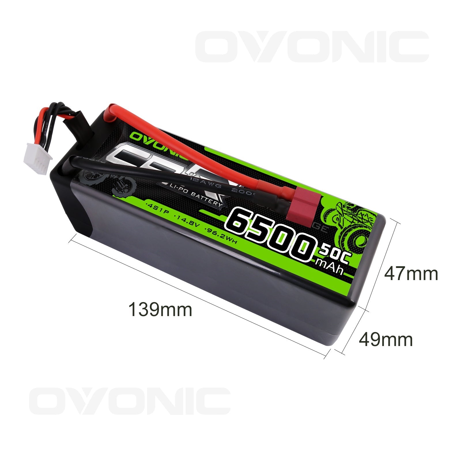 2×Ovonic 50C 2S 5200mAh LiPo Battery 7.4V Hardcase Deans Plug for RC – Ampow
