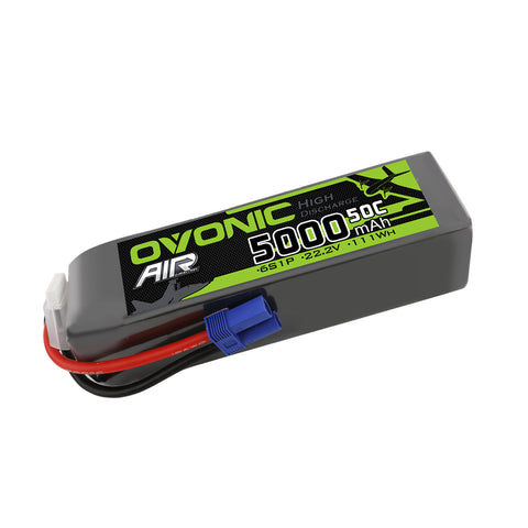 Ovonic 5000mah 6S 22.2V 50C Lipo Battery Pack with EC5 Plug for Airplane&Heli 1/10 SENTON 6S