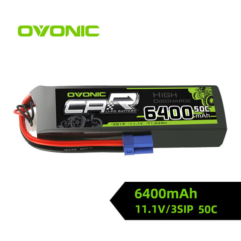 Ovonic 60C 3S 6400mAh 11.1V LiPo Battery Pack with EC5 Plug for ARRMA Car - Ampow