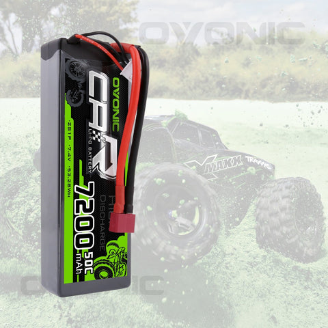 OVONIC 2S LiPo Battery Pack 7200mAh 50C 7.4V Hardcase with Deans Plug for RC Crawler RC Truck RC Buggy