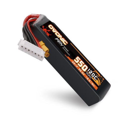 4×Ovonic 130C 550mAh 3S LiPo Battery 11.1V with XT30 Plug for Brushless FPV Drone Torrent 110 BetaPFV Beta 85X