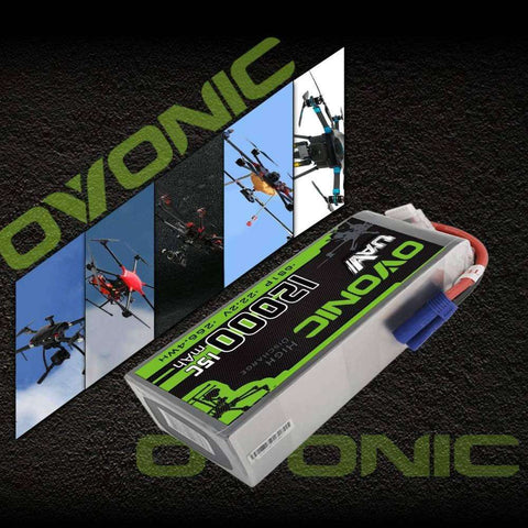 Ovonic 12000mAh 22.2V 6S 15C Lipo Battery with EC5 Plug for UAV Drone - Ampow