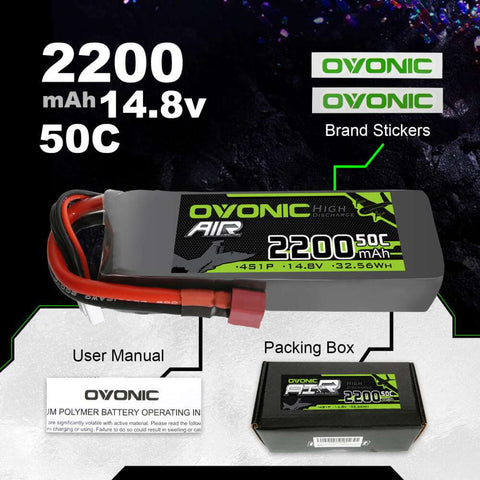 Ovonic 14.8V 2200mAh 4S 50C LiPo Battery for UAV