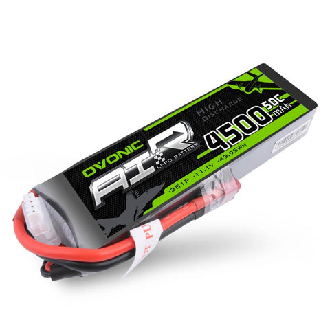 2×OVONIC 3S Lipo Battery 4500mAh 50C 11.1V with Deans Plug for RC airplane