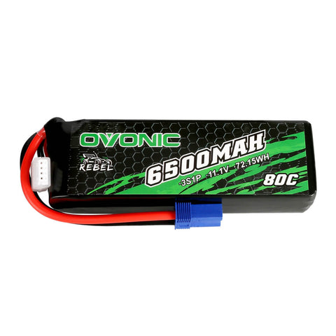 Ovonic Rebel 80C 3S 6500mAh 11.1V LiPo Battery for ARRMA 6S FELONY MOJAVE- EC5 Plug - Ampow