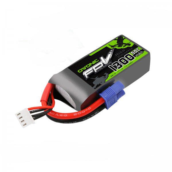 OVONIC 11.1V 1300mAh 3S 50C LiPo Battery Pack with EC3 Plug for Aircraft - Ampow