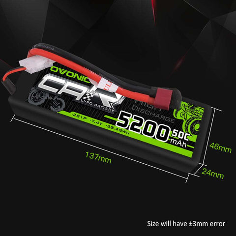 Ovonic 50c 2s 7.4v 5200mah lipo battery